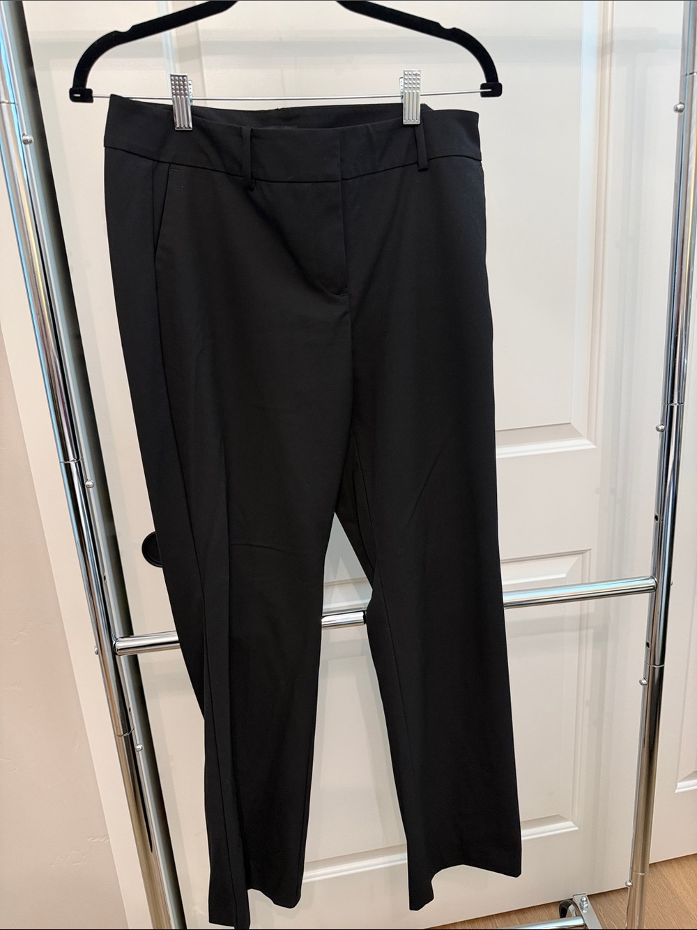 Ann Taylor Black Tailored Straight-Leg Trousers